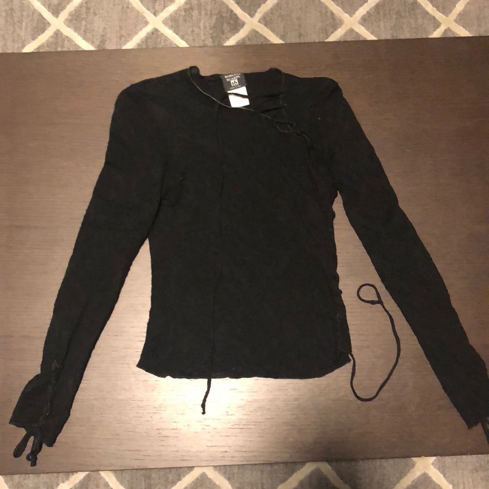 Roberta Scarpa Black Lace Long Sleeve Top